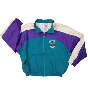 Vintage Men's Charlotte Hornets Puffer Jacket NBA 90s Embroidered XL No Hood